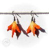 Boucles d'oreilles feuilles orangées