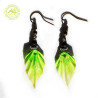 Boucles d'oreilles feuilles vertes