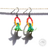 Boucles d'oreilles lys et cercle de perles