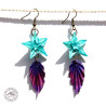 Boucles d'oreilles fleurs feuilles