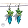 Boucles d'oreilles fleurs feuilles