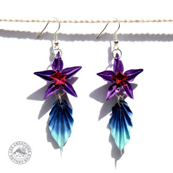 Boucles d'oreilles fleurs feuilles