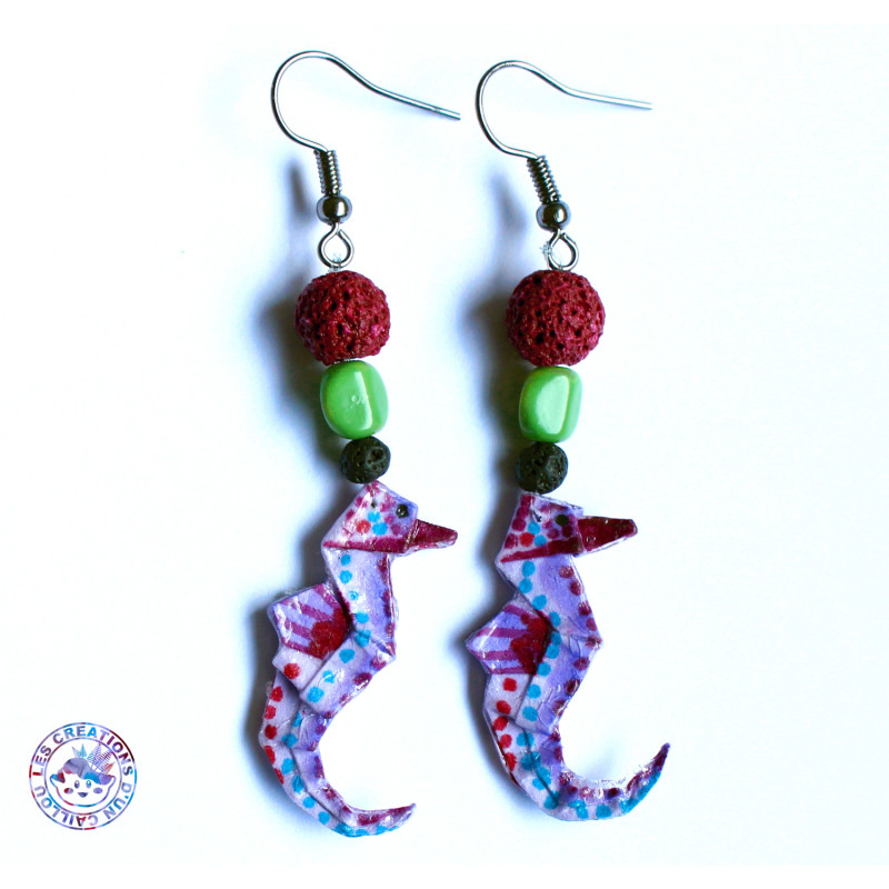 Boucles d'oreilles hippocampes