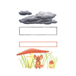 Enveloppe souris et champignon