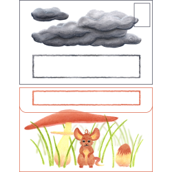 Enveloppe souris et champignon