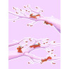 Enveloppe écureuils et arbre rose