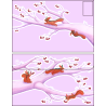 Enveloppe écureuils et arbre rose