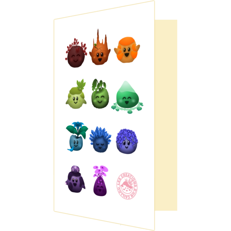 Carte cailloux arc-en-ciel