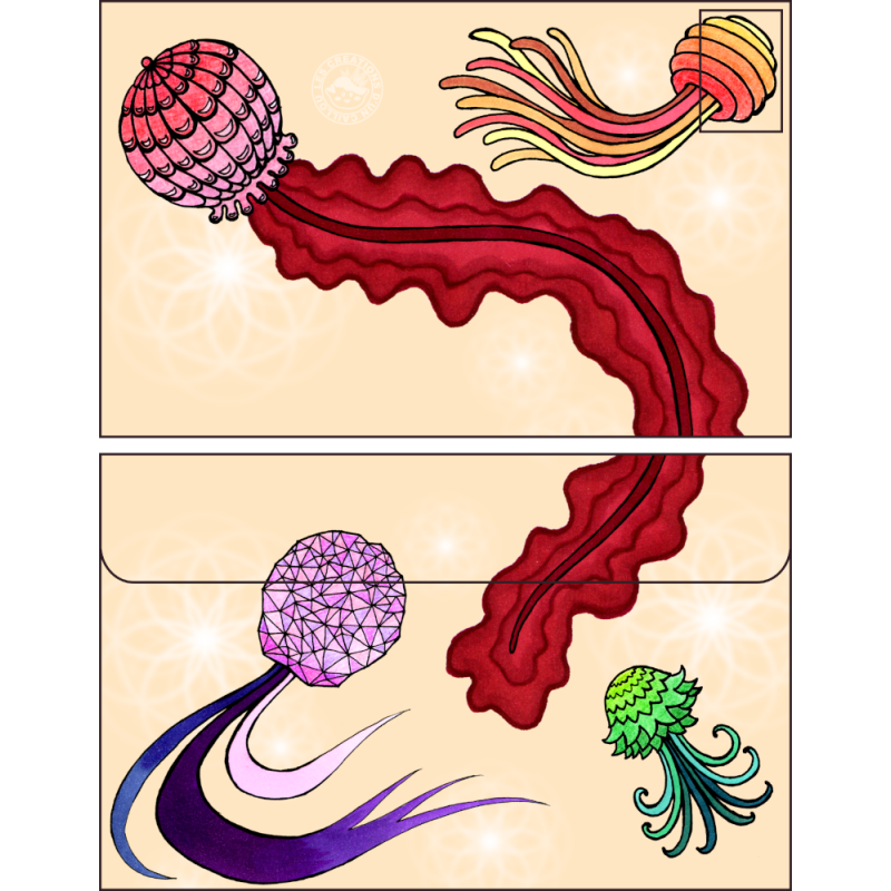 Enveloppe méduses colorées