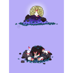 Enveloppe canidés au clair de lune