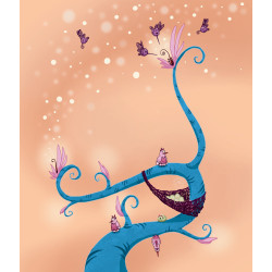 Enveloppe arbre bleu