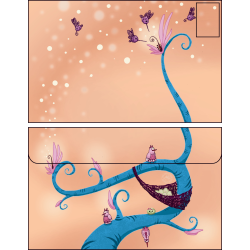 Enveloppe arbre bleu