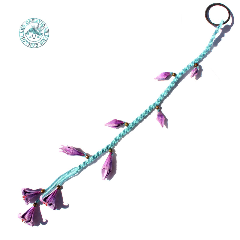 Atéba amovible bleue fleurs violettes