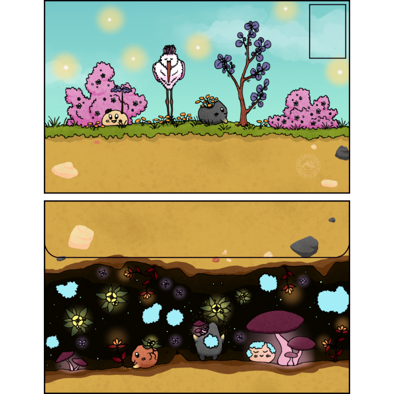 Enveloppe cailloux sur terre et sous terre