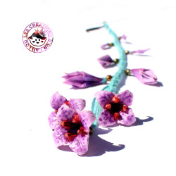 Atéba amovible bleue fleurs violettes