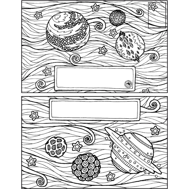 Enveloppe coloriage espace