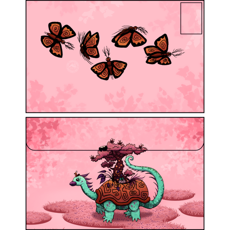 Enveloppe tortue voyageuse