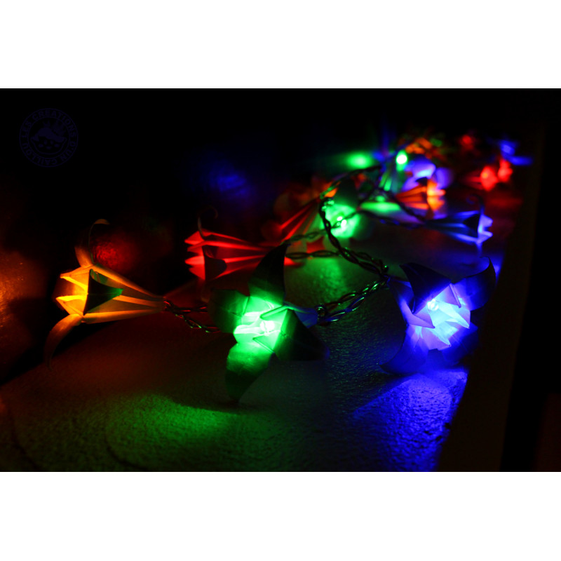 Guirlande lumineuse lys blancs origami