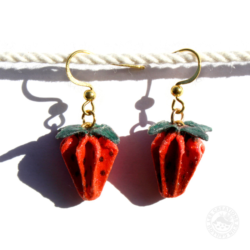 Boucles d'oreilles fraises