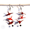 Boucles d'oreilles grues rouges