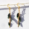 Boucles d'oreilles chaînette de feuilles