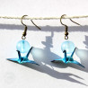 Boucles d'oreilles bleues grues et perles