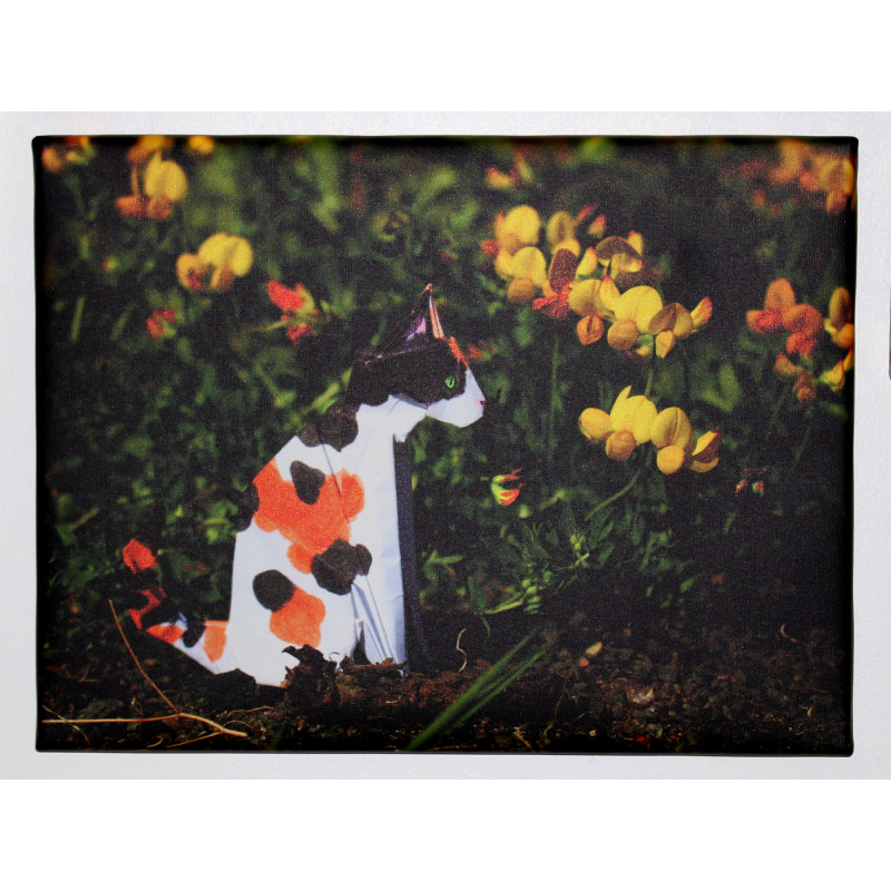 Toile chat origami