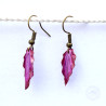 Boucles d'oreilles feuilles violet vif