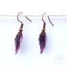 Boucles d'oreilles feuilles violettes