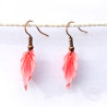 Boucles d'oreilles feuilles rose