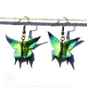 Boucles d'oreilles papillons verts et bleus