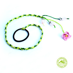 Atéba amovible verte fleur rose