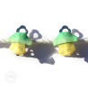 Clips d'oreilles champignons verts et jaunes