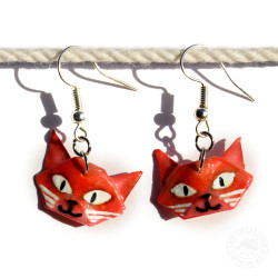 Boucles d'oreilles chats roses