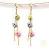 Boucles d'oreilles chaînette de roses pastel