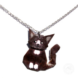 Pendentif chat noir et blanc