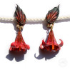 Clips lys roses orangés et feuilles rouges et vertes